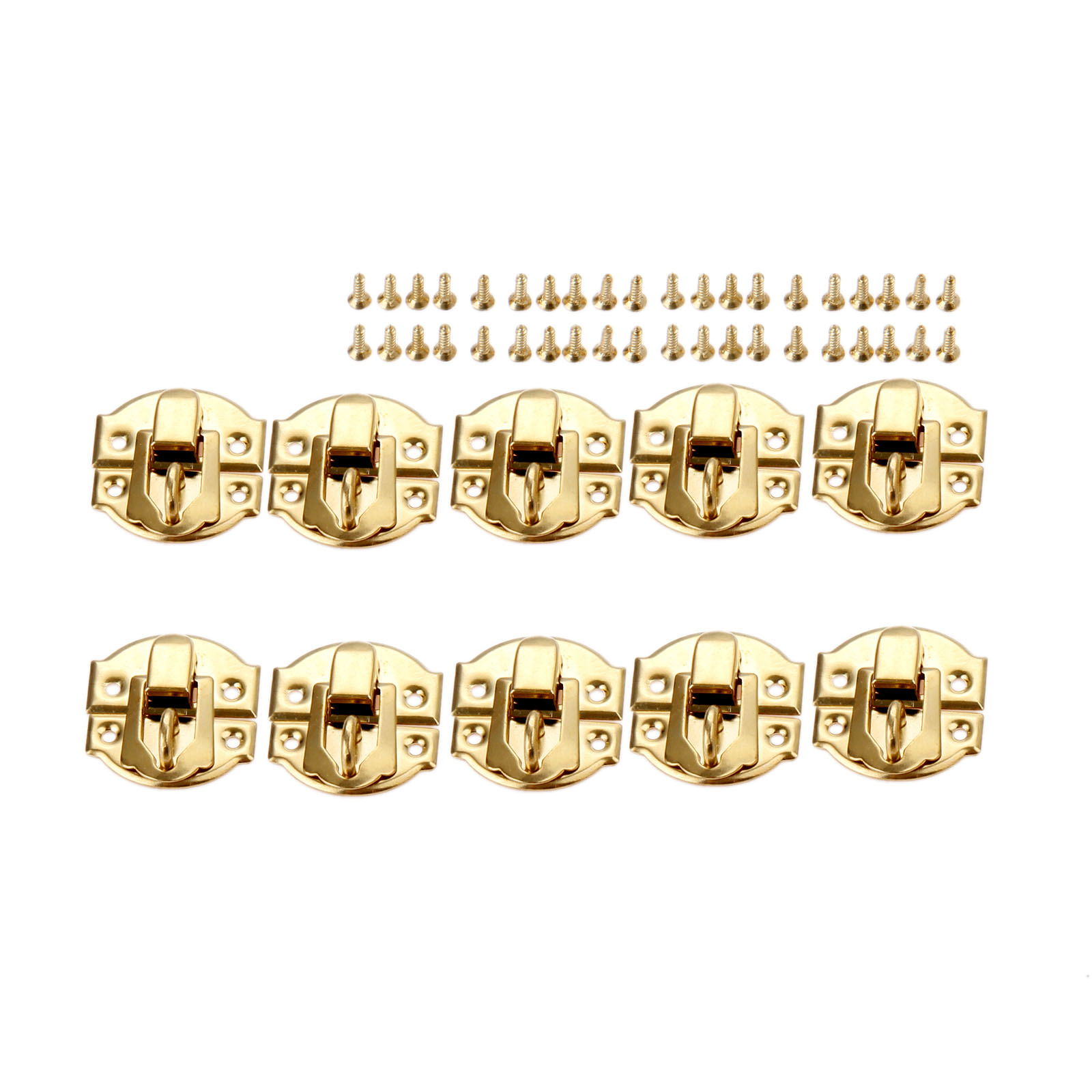 Furniture Hardware Screws - 10 Buah Gesper Kotak Emas dengan