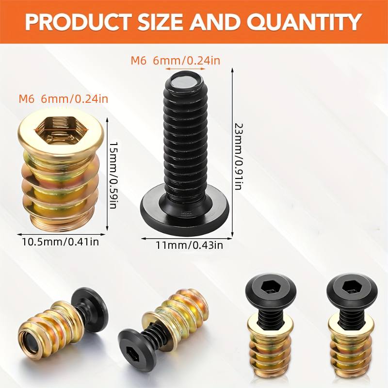 Furniture Hardware Screws - 10PCS Kit Alat Kombinasi Sisipan Berulir