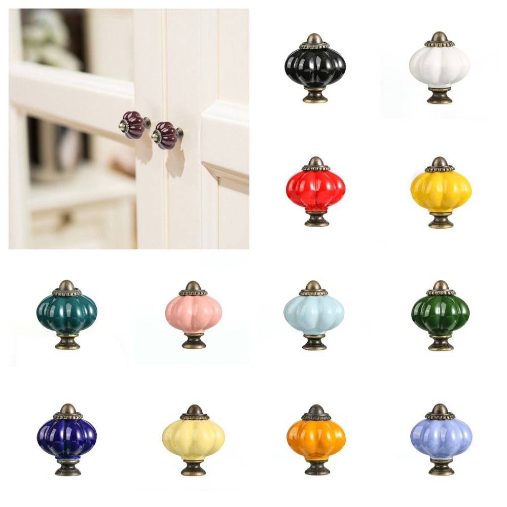 Furniture Hardware Fittings - Kenop Kabinet Keramik Bentuk Labu Lubang